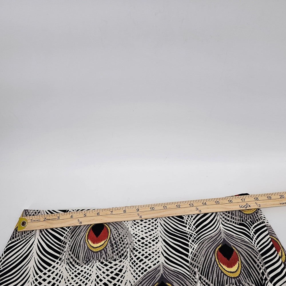 Sevier Skirts Pencil Skirt Womens XL?? White Black Peacock Feather Print Custom - Picture 3 of 5